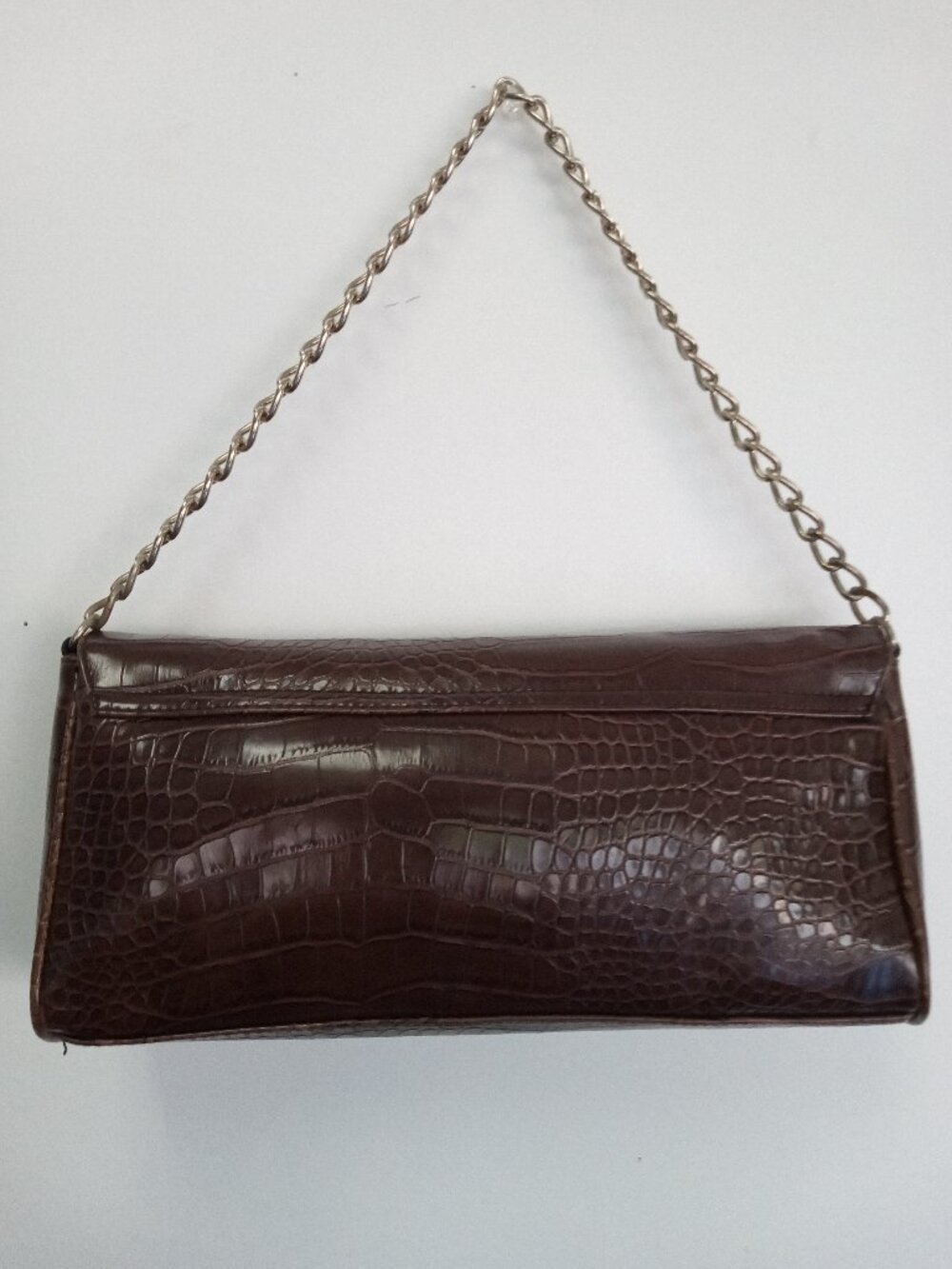 kristen davis Faux Alligator Dark Brown Purse